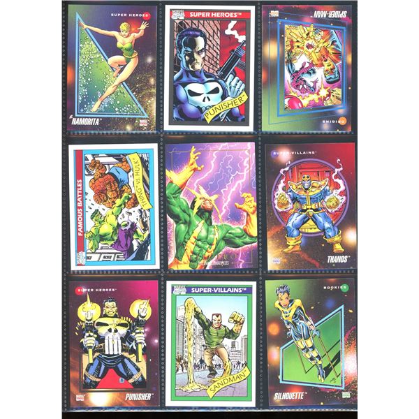 Lot Of 9 Various Marvel Collector Cards