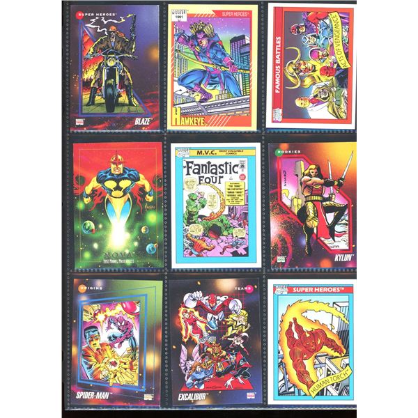 Lot Of 9 Various Marvel Collector Cards