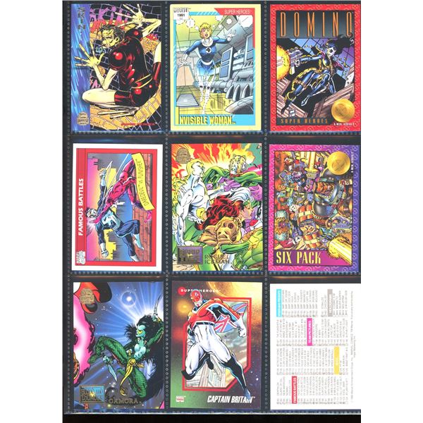 Lot Of 9 Various Marvel Collector Cards