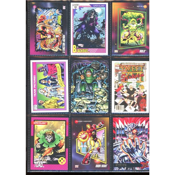 Lot Of 9 Various Marvel Collector Cards