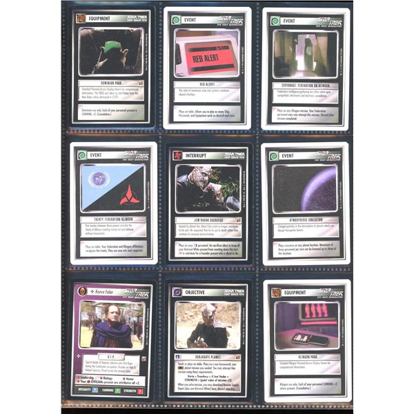 Lot Of 9 Various Star Trek TCG Cards