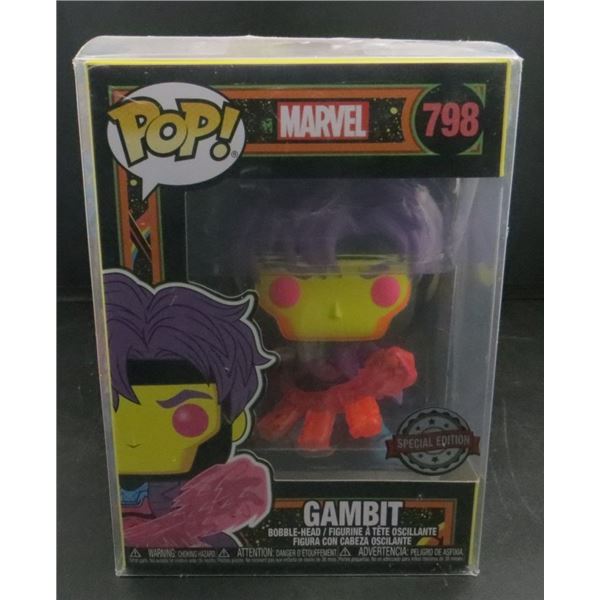 New Funko Pop Marvel Gambit Black Light Special Edition #798 With soft protector