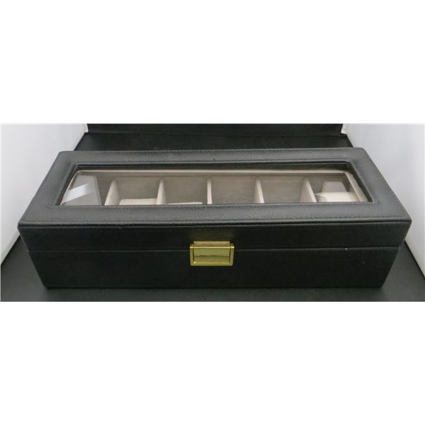 6 Slot Watch Organizer Case With Gold Clasp