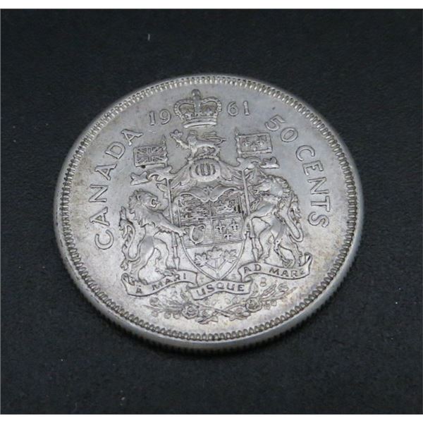 1961 Canadian Silver 50 Cent Coin