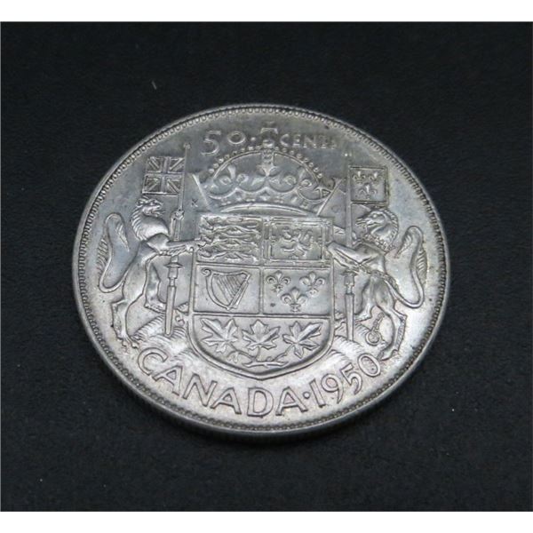 1950 Canadian Silver 50 Cent Coin