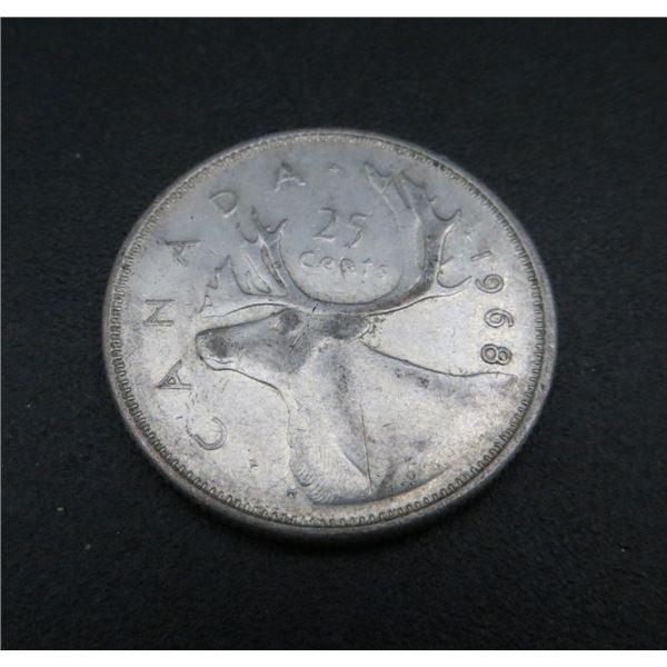 1968 Canadian Silver Quarter (non-magnetic)