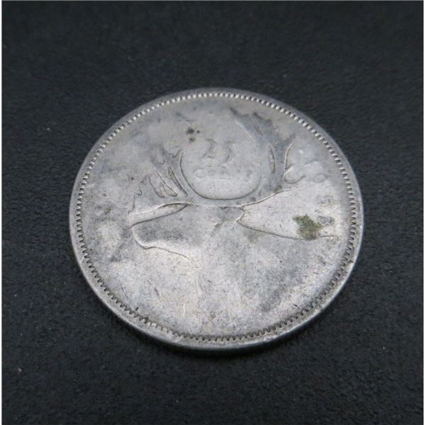 1953 Canadian Silver 25 Cent Coin
