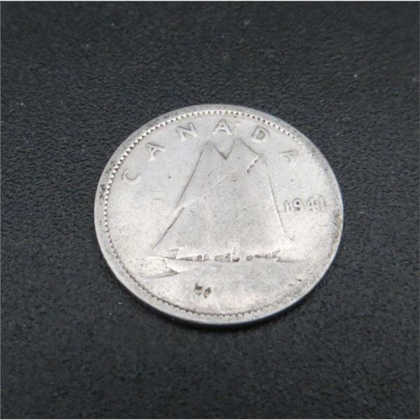 1941 Canadian Silver 10 Cent Coin