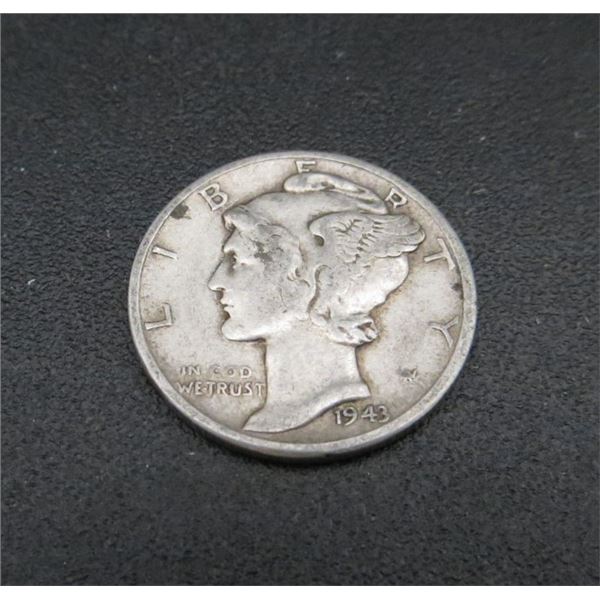 1943 USA Silver 10 Cent Coin
