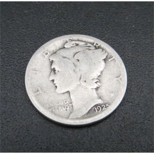 1925 USA Silver 10 Cent Coin