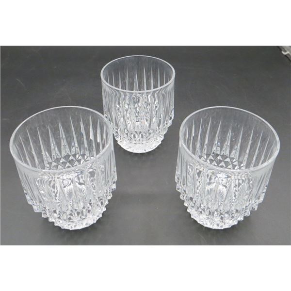 3 Crystal Juice Glasses 3" Diameter