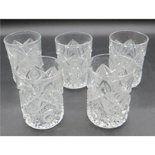 5 Crystal 4" Tall x 3" Diameter Drinking Glasses