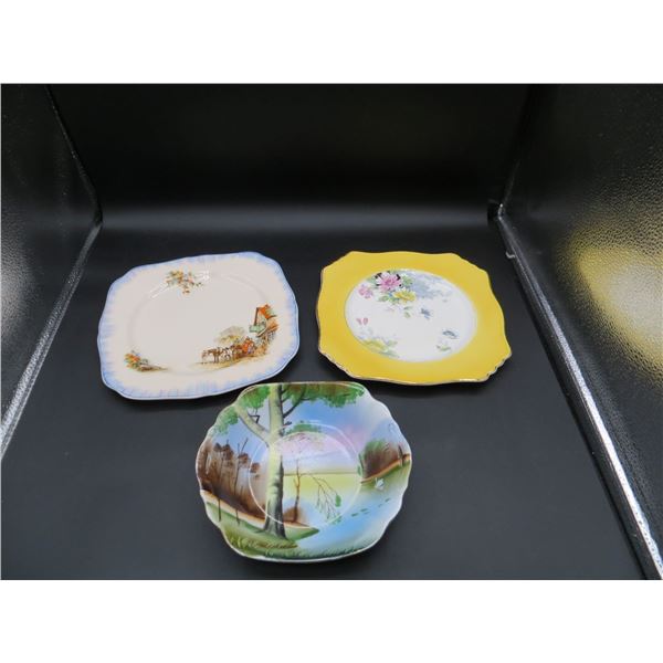 3 Vintage Plates/Dishes Made in Japan and England