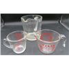 Image 1 : Lot Of 3 Vintage Glass Measuring Cups Pyrex & Fire King