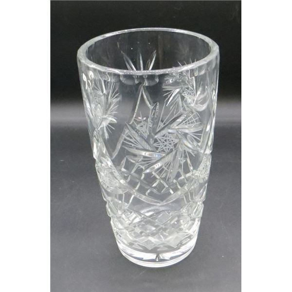 8" Tall Crystal Flower Vase with 4.5" Diameter Top