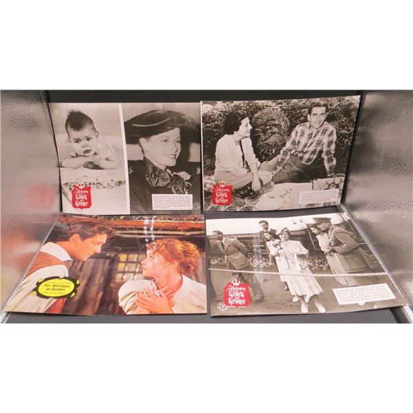 4 Original Vintage 9x12 Photos Of 1950's Movies