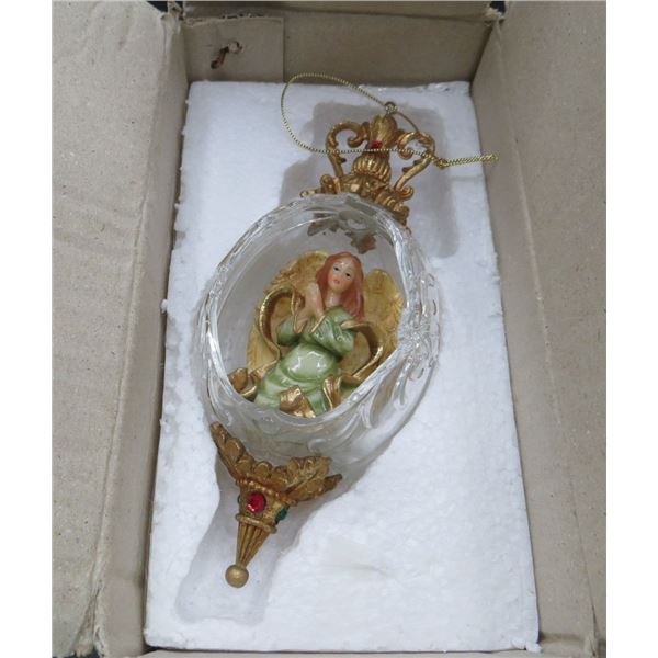 Gloria Angel Ornament In Half Egg Style 6" Tall