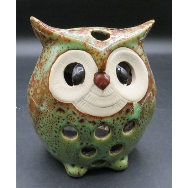 Vintage Owl Tealight Candle Holder 6" Tall