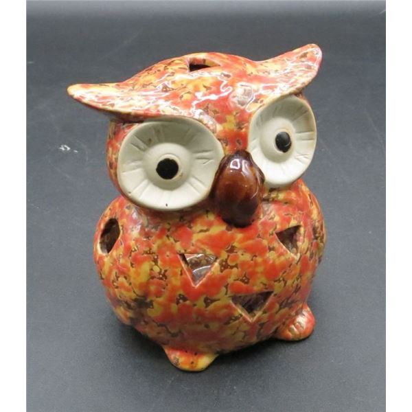 Vintage Owl Tealight Candle Holder 4" Tall