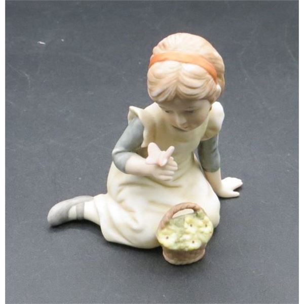 Vintage 1981 Enesco Treasured Memories "Butterfly Friends" Figurine 3.5" Tall