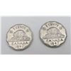 Image 1 : 2x Canadian Nickels 1947