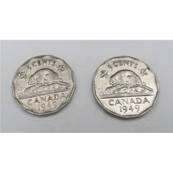 2x Canadian Nickels 1949