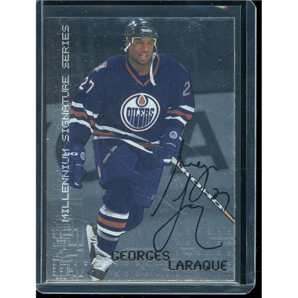 1999-00 BAP Millennium Rookie Autographs #100 Georges Laraque BV $30