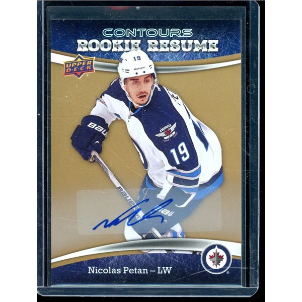 2015-16 Upper Deck Contours Rookie Resume Gold Rainbow Autographs #RR39 Nicolas Petan