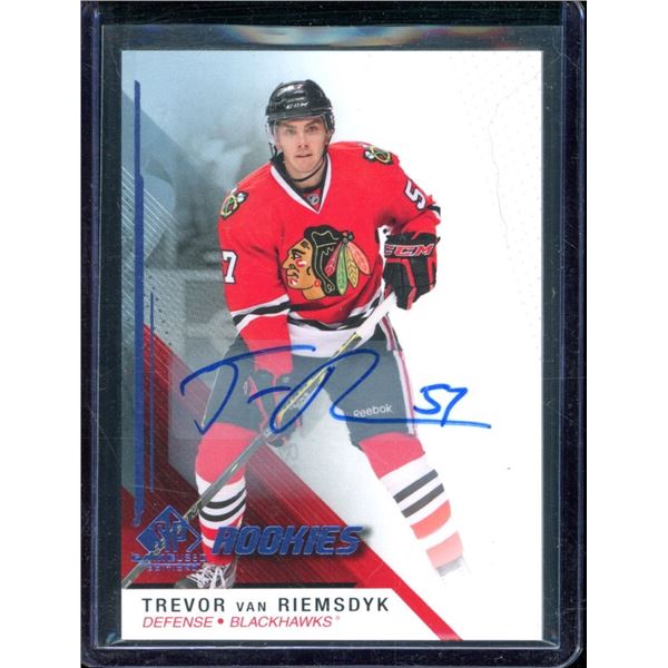 2014-15 SP Game Used Autographs Blue #196 Trevor van Riemsdyk BV $35
