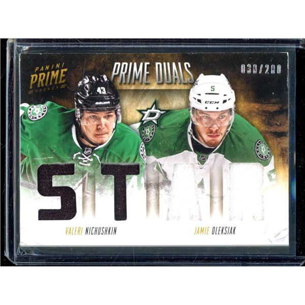 2013-14 Panini Prime Duals Valeri Nichushkin/Jamie Oleksiak 30/200