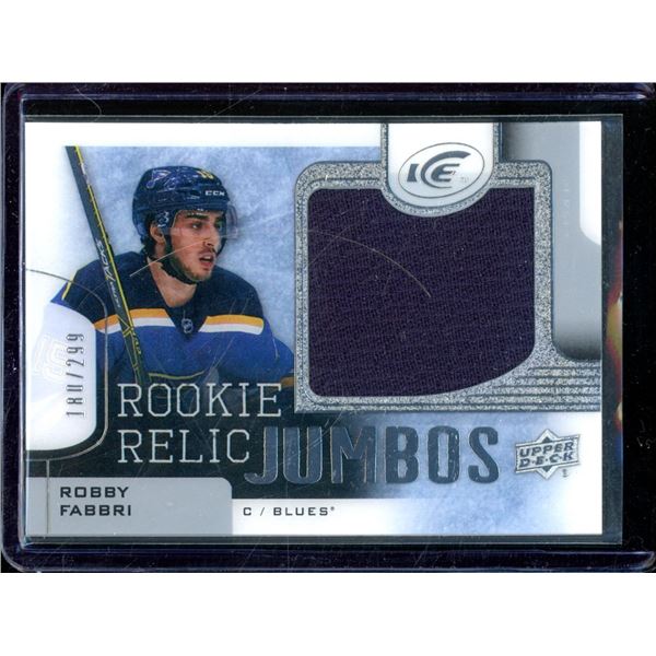 2015-16 Upper Deck Ice Rookie Relic Jumbos #RRJRF Robby Fabbri 180/299
