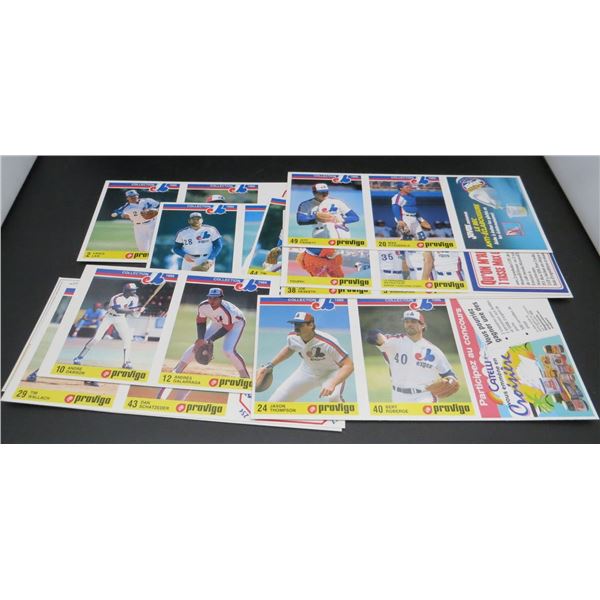 1986 Expos Baseball Provigo Panels Complete Set 28 Cards Not Cut