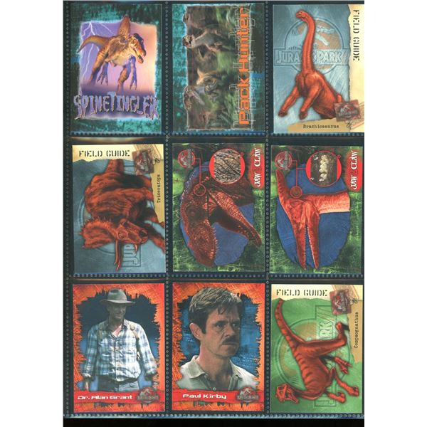 Lot of 9 Jurassic Park Dinosaur Collector Cards