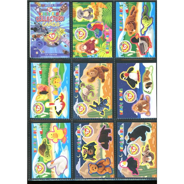 Lot Of 9 Various Beanie Babies Collector Sticker Cards & Booklet