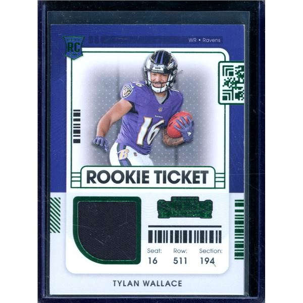 2021 Panini Contenders #RTS-TW Tylan Wallace Rookie Ticket Swatches