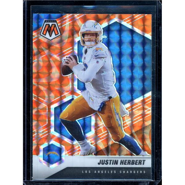 2021 Panini Mosaic Mosaic Reactive Orange #111 Justin Herbert