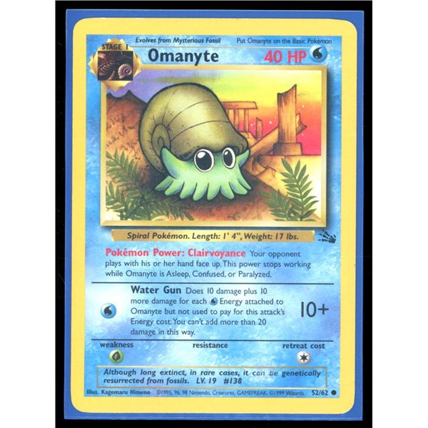 Pokemon Omanyte - 52/62 - Common - Unlimited Fossil