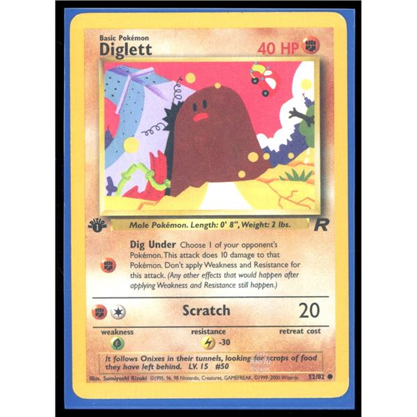 Pokemon Diglett - 52/82 - Common - 1st Edition Team Rocket