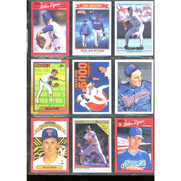 Lot of 9 Nolan Ryan Baseball Collector Cards