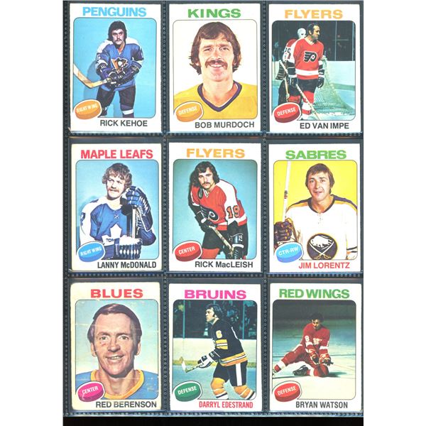 1975-76 OPC O-Pee-Chee Lot Of 9 Vintage Cards Various Teams & Players