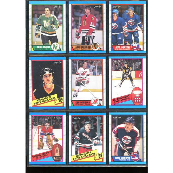1989-90 OPC O-Pee-Chee Lot Of 9 Vintage Cards Various Teams & Players