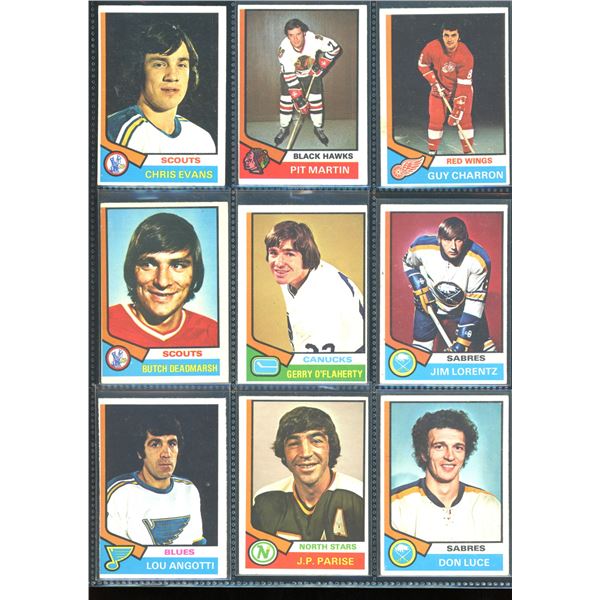 1974-75 OPC O-Pee-Chee Lot Of 9 Vintage Cards Various Teams & Players