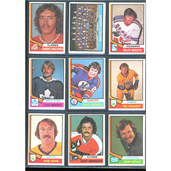 1974-75 OPC O-Pee-Chee Lot Of 9 Vintage Cards Various Teams & Players