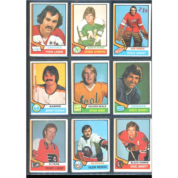 1974-75 OPC O-Pee-Chee Lot Of 9 Vintage Cards Various Teams & Players