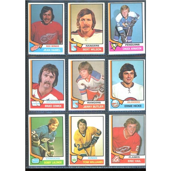 1974-75 OPC O-Pee-Chee Lot Of 9 Vintage Cards Various Teams & Players