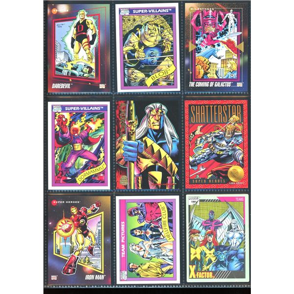 Lot Of 9 Various Marvel Collector Cards