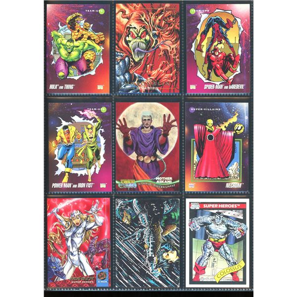 Lot Of 9 Various Marvel Collector Cards