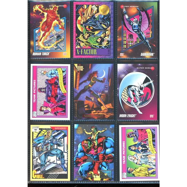 Lot Of 9 Various Marvel Collector Cards