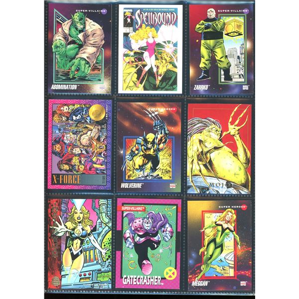 Lot Of 9 Various Marvel Collector Cards