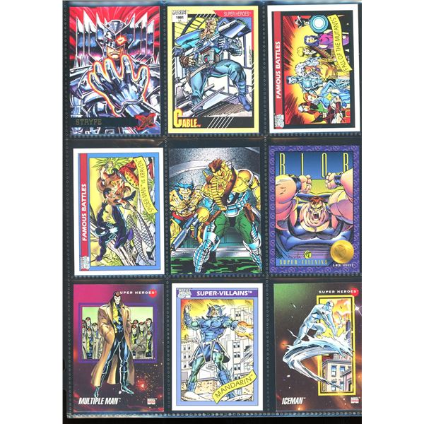 Lot Of 9 Various Marvel Collector Cards